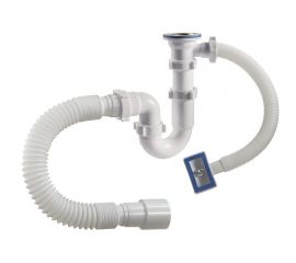 Прямоточный сифон ORIO 1 1/2 40, с переливом, с гибкой трубой 40-40/50 S-41049 