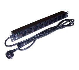 Блок розеток TWT 19 9 шт. без выключателя, 16A 250V, шнур питания 3.0 м PDU19-16A9P-3.0 