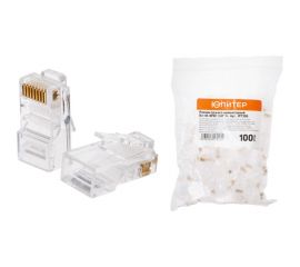 Коннектор ЮПИТЕР RJ-45 8P8C CAT 5e 100 штук JP7306 
