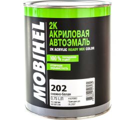 Краска Mobihel 202 Белая 2К, акриловая, банка, 0.75 л 41676902 