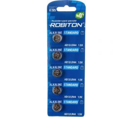 Элемент питания Robiton STANDARD R-AG13-0-BL5 (0 Hg) AG13 LR44 357 A76 МЦ-1154 BL5 16948 