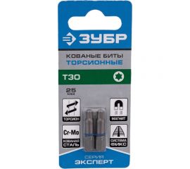Биты ""ЭКСПЕРТ"" 2 шт. (25 мм; T30) Зубр 26015-30-25-2 