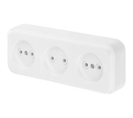 Розетка Bylectrica, 3-местная ОУ, серия ПРАЛЕСКА, белый РА16-263 