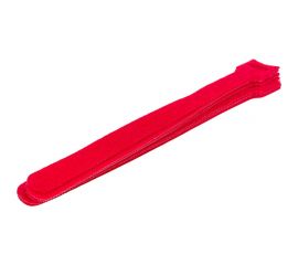 Стяжка-липучка NIKOMAX с мягкой пряжкой, 210x16 мм, красная, 10 шт. NMC-CTV210-16-SB-RD-10 