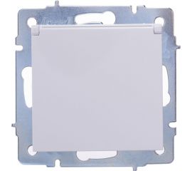 Розетка Lezard VESNA с заземлением, с крышкой, ПБТ, белая 742-0288-123B 