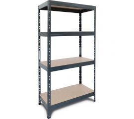 Металлический стеллаж AR SHELVING Rivet Stabil S 180x75x35 см, цвет серый, 4 полки ХДФ TR18C400KHBBD8TCI0 