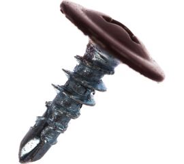 Прессшайба Качественный КРЕПЕЖ 4.2х13 мм, красное вино RAL 3005, сверло, 450 шт 0300307 КЧ 