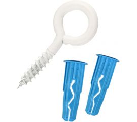 Петля-шуруп ЕВРОПАРТНЕР бел. L20 x d4 х O10 в компл. c дюбелем MULTI 6x25 4шт. MP 305 17 