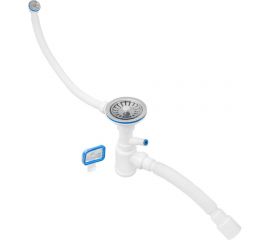 Сифон для выпуска MasterProf 90-94 мм, 3.1/2""х40, с нержавеющей решеткой, переливом, отводом для с/м, гофротрубой 40x40/50 ИС.110638 