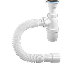 Бутылочный сифон ORIO малый корпус с литым выпуском 1 1/4x40, с гибкой трубой 40-40/50 А-32089 