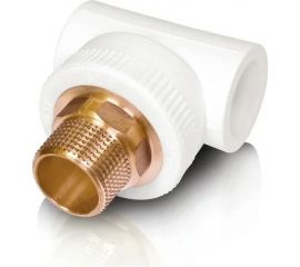 Комбинированный тройник Blue Ocean полипропиленовый, резьбовой НР - 40х1,1/4 PPRF/ETT(W)-40х1,1/4"" 