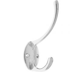 Мебельный крючок ТУНДРА KM208CP, двухрожковый, цвет хром 1866182 