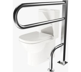 Поручень для унитаза Доминант неоткидной, с креплением в пол (AISI 304) D-M1/02 