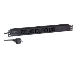 Блок розеток ExeGate ServerPro PDU-19H005 Al-10C13-EU3CU, 19, 1U, алюминий, 10 IEC 320 C13, евро, 3м 280863 