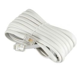 Телефонный удлинитель RJ-11 (6р4с) TWIST 5м, белый, TWCS-TEC-05M-W 