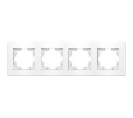 Четырехместная горизонтальная рамка UNIVersal серия афина белая еврослот A0046 