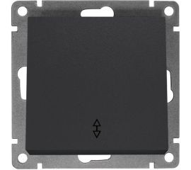 Одноклавишный проходной выключатель UNIVersal серия афина, с/у, 10а, 220в, графит еврослот A0025-Gr 