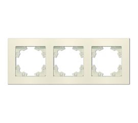 Трехместная горизонтальная рамка UNIVersal серия афина слоновая кость ivory еврослот A0045-I 