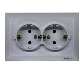 Двойная розетка Vesta Electric Roma Silver c заземлением FRZ00010111SRM 