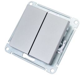 2-клавишный выключатель Schneider Electric AtlasDesign Сталь сх.5, 10АХ, механизм SE ATN000951 