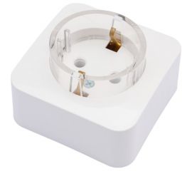 Наружная розетка Schneider Electric Молочная, с заземлением, без шторок, тонкая, 16А, 250В SE BLNRA110112 