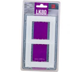 2-постовая рамка LK Studio натуральное стекло, цвет белый 844213-1 