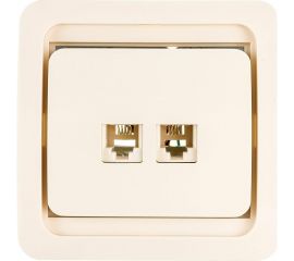 Двойная телефонная розетка СВЕТОЗАР CITY SV-54118-B 