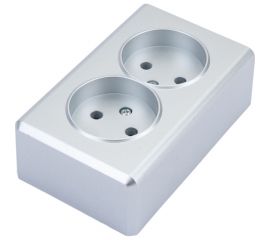 Розетка Vesta Electric vesta-electric mega silver двойная без заземления FRZ00010221SRM 