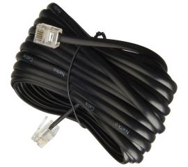 Телефонный удлинитель RJ-11 (6р4с) TWIST 7м, черный, TWCS-TEC-07M-B 