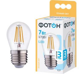 Светодиодная филаментная лампа ФОТОН LED FL P45 7W E27 3000K 22820 