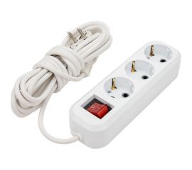 Сетевой удлинитель ПЕРЕСВЕТ+ с заземлением на 3 гнезда с переключателем шнур ПВС 3*0,75 5м 4620003920325 