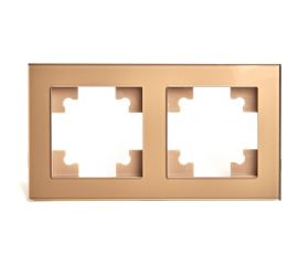 Горизонтальная 2-местная рамка STEKKER GFR00-7002-08, серия Катрин, золото 49034 