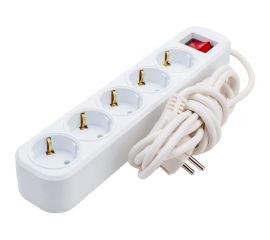 Сетевой удлинитель ПЕРЕСВЕТ+ с заземлением на 5 гнезда с переключателем шнур ПВС 31 3м 4620003922374 