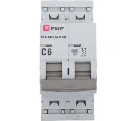 Автоматический выключатель EKF 2P 6А (C) 6кА ВА 47-63N PROxima M636206C 