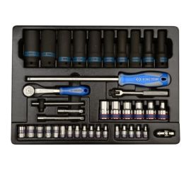 Набор ударных головок 1/2"" и торцевых головок 1/4"" с принадлежностями, ложемент, 40 предметов KING TONY 9-7540MR 