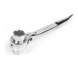 Хромированный торцевой трещоточный укороченный ключ HORTZ 22х24 HOR 121330 