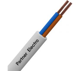 Провод Партнер-электро ПВСнгА-LS 2x1,5, ГОСТ, белый, 100м P021G-02N05MC-B100WT 