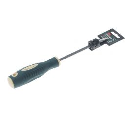 Шлицевая магнитная отвертка ROCKFORCE Profi S2 SL8.0х150мм на пластиковом держателе RF-70180150 