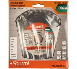 Диск пильный по дереву (190х30 мм; 36T) Sturm 9020-190-30-36T 