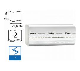 Полотенца бумажные VEIRO PROFESSIONAL Comfort 200 шт, 2-х слойные, белые 21x216 V KV205 129535 