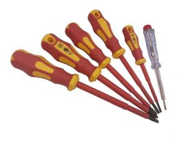 Набор изолированных отверток BIST в пластиковом кейсе 6 шт.Cr-V, VDE, SL 0.5x3.0x75 BWD543C 