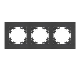 Трехместная горизонтальная рамка UNIVersal серия афина графит еврослот A0045-Gr 