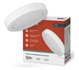 Светодиодная накладная панель IN HOME круглая NRLP 18Вт 230В 4000К 1260Лм 210мм белая IP40 4690612038513 