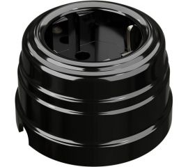 Розетка МЕЗОНИНЪ пластиковая с заземляющим контактом, цвет - черный GE30301-05 