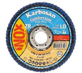 Диск лепестковый по нержавеющей стали flap 125x22 мм, Р60 Karbosan 82300 