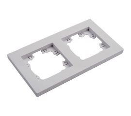 Двухместная горизонтальная рамка UNIVersal серия афина белая еврослот A0044 