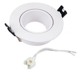 Встраиваемый декоративный светильник ЭРА KL90 WH MR16/GU5.3 белый, пластиковый Б0054369 