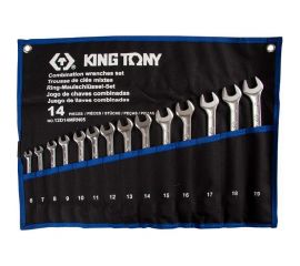 Набор комбинированных ключей KING TONY 6-19 мм, чехол из теторона, 14 предметов 12D14MRN05 