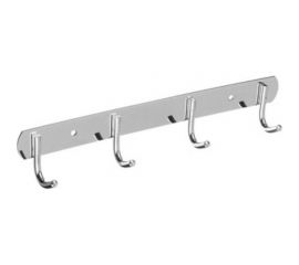 Планка для ванной комнаты SonWelle 4 крючка, нержавеющая сталь, 29 см., хром 542-013 