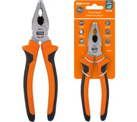 Пассатижи плоскогубцы с двухкомпонентными рукоятками TDM серия Алмаз CR-V сталь 180 мм SQ1010-0202 